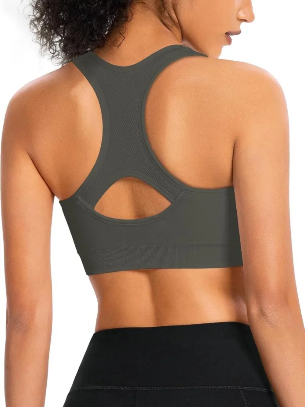 Padded Racerback Sports Bra for Women - Breathable Medium Support Yoga Gym